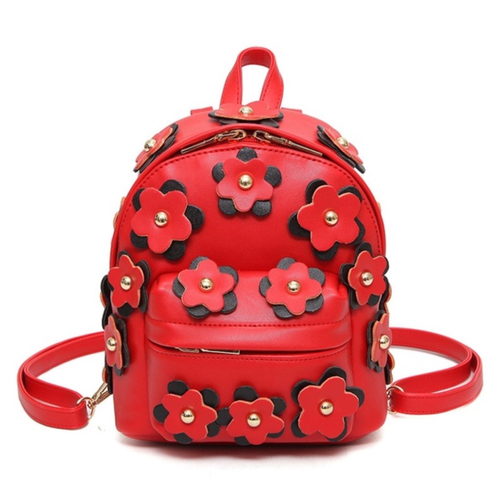 Red Floral Mini Backpack - Picture 1 of 4